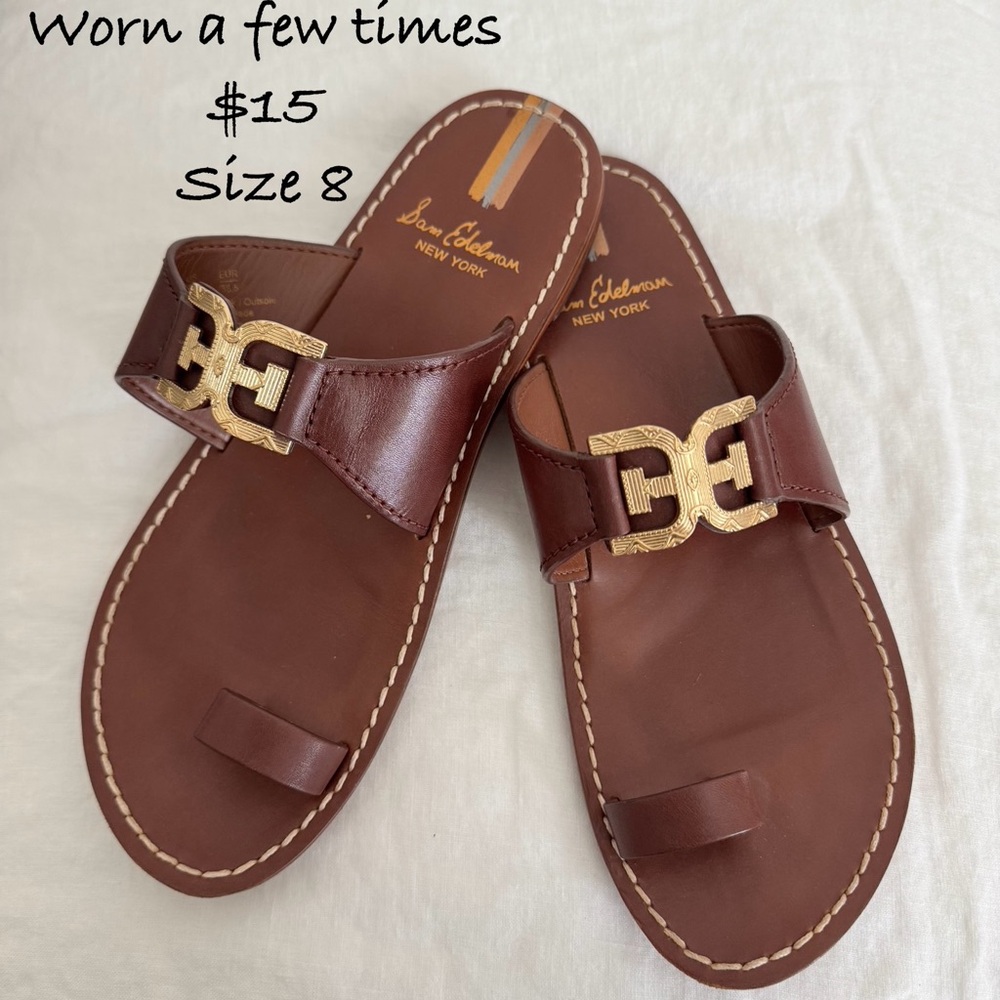 Sam Edelman Tan Sandals with Gold Accent